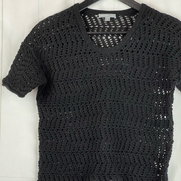James Perse Black Knit Short Sleeve Crop Top Size 2 (M) - Picture 3 of 4